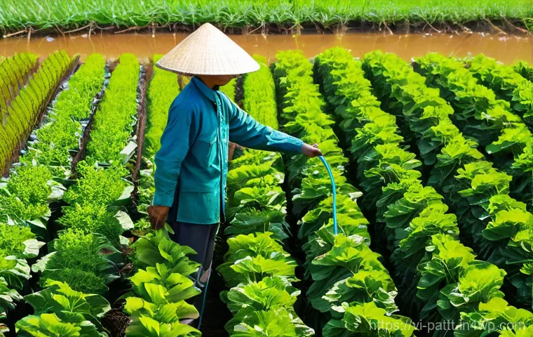 대안경제 모델에서의 기후 변화 대응 전략 - Image Prompt 1: Smart Agriculture in the Mekong Delta**