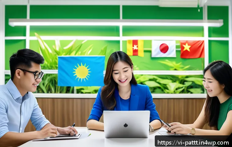 대안경제 모델의 법적 측면 - A modern Vietnamese startup office environment focusing on sustainable alternative economy models, f...